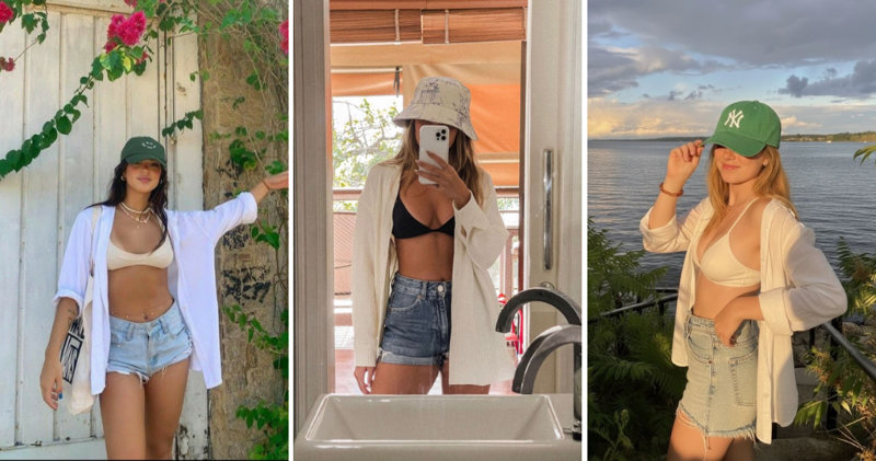 Mix bikini cùng quần short jean cạp cao vô cùng nổi bật, khỏe khoắn